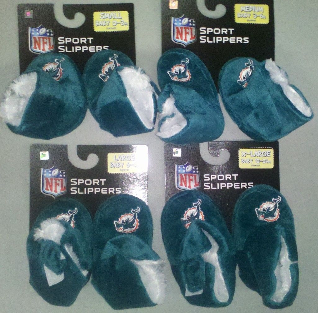 Miami Dolphins Infant Baby Booties Boot Slippers NEW HB