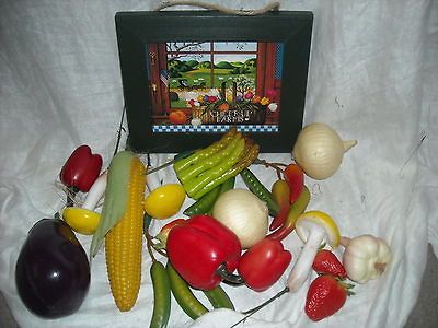 SALE LOT country amish garden picture decoration vegetables faux