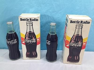 Set of 2 Vintage Coca Cola 8 Bottle AM Transistor Radio~ Both Work