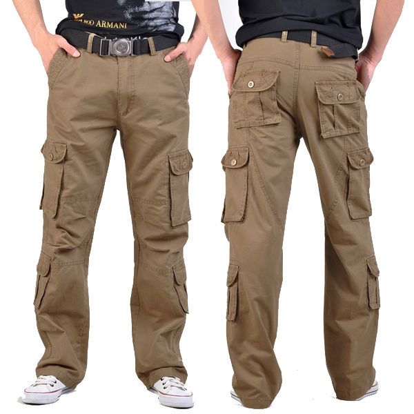 Outdoor Casual Loose Trousers Combat Work Cargo Long Pants Army Men