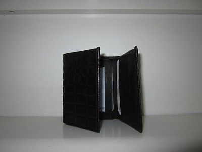 Mens Wallet Black TriFold Alligator