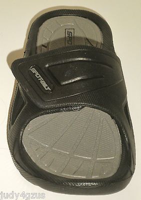 SPOT BILT Boys 12, 3 or 5 SPORT SLIDES/Shoes/S ANDALS BLACK/GRAY