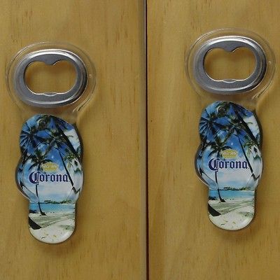 Corona Flip Flop Hand Held Bottle Opener / Fridge Magnet, SET OF TWO