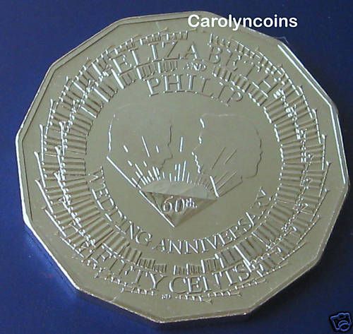 Royal Diamond 60th Wedding Anniversary Australian 50 Cent Coin in Card