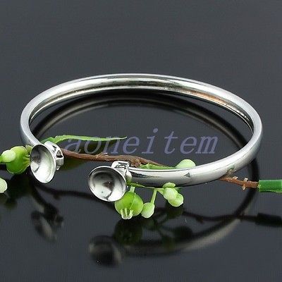 10PCS Fashion Silver Plated Plain Cuff Loop Bracelet Bangle Jewelry