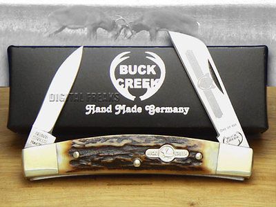 BUCK CREEK 2 Blade Stag Congress 1/500 Pocket Knives