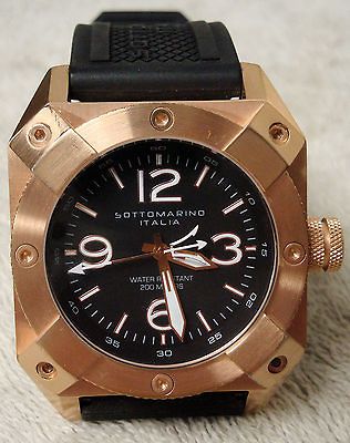 SOTTOMARINO ITALIA SM 50088AC MENS ROSE GOLD AND BLACK WRISTWATCH