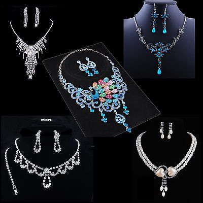 25 Styles Choose,Wedding Set Bib Huge Choker Necklace Earrings,NEW