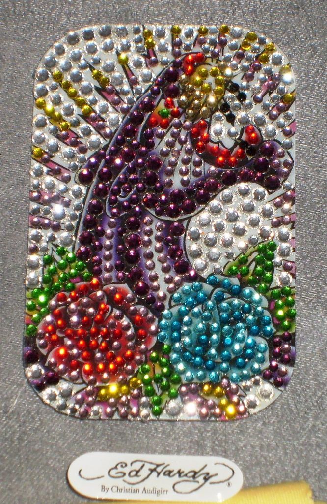 ED HARDY PEEL AND STICK CRYSTAL DECAL FOR CELL PHONE Ipod Panther Add