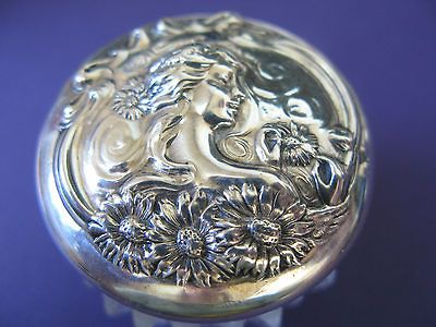 GORGEOUS 1903 ART NOUVEAU UNGER BROS CRYSTAL STERLING SILVER POWDER