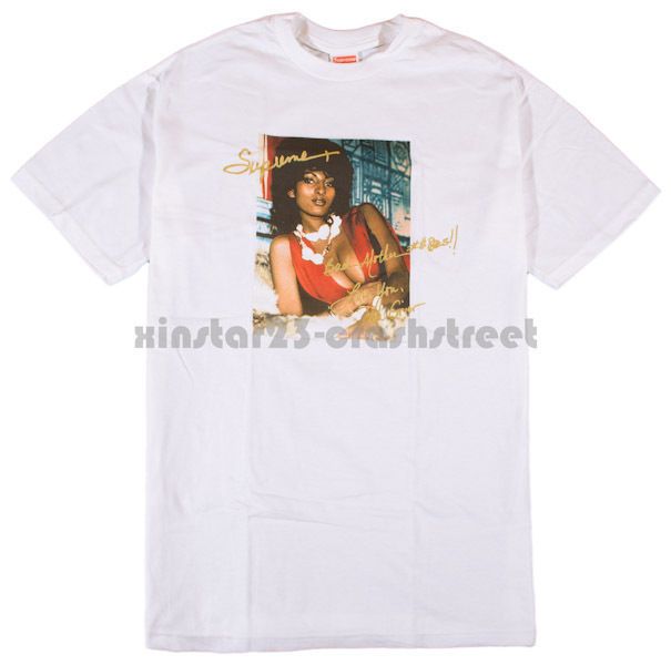 Supreme SS12 Pam Grier Girl Photo box logo Tee ( White szM,szL,szXL )