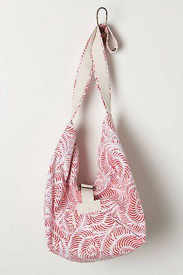 NEW ANTHROPOLOGIE Nautilus Bucket Bag Large Emma Carlsen Sketched ARt