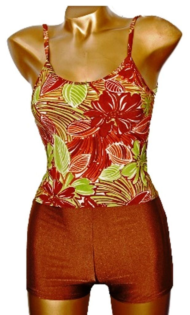 Tankini Boyleg shorts Swimwear for women Hetty Browns greens All sizes