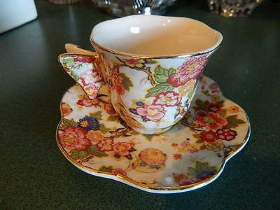 Formalities Japanese Chinz 6 Butterfly Demitasse Cups & Saucers