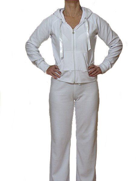 BRIDAL WEDDING NEW WOMENS WHITE VELOUR TRACKSUITS 8  14