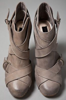 STEVE MADDEN ~ STEVEN GEMMA HEEL BOOTS IN GREY SIZE 9 NIB RT$215