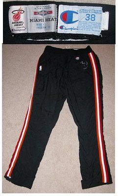 NBA game worn 1995 96 Miami Heat tear away sweat pants made by