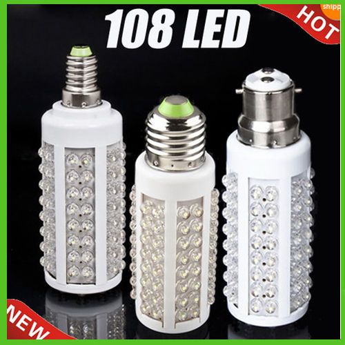 110V/220V Warm/Pure White 5/7W 108 LED Corn Light Bulb Lamp Lighting