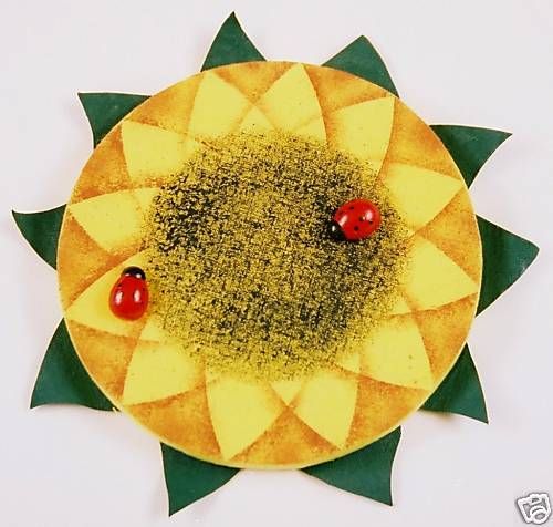 SUNFLOWER BULLETIN MEMO NOTE BOARD & LADY BUG PUSH PINS