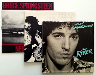 BRUCE SPRINGSTEEN 3LP LOT   NEBRASKA/BORN TO RUN/THE RIVER e street