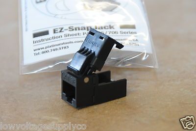 Cat5e Keystone EZ SnapJack Platinum Tools 705BK 1 Data Jack Port