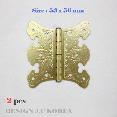 BRASS Decorative Box Furniture Antique Door Butterfly Hinges. J.C N7