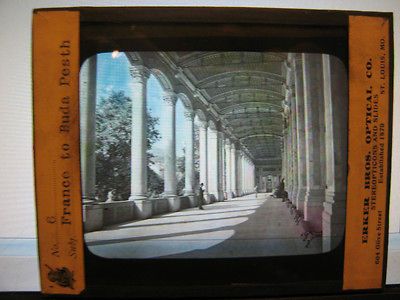 Antique 30s/40s French Magic Lantern Glass Slide France to Buda Pesth