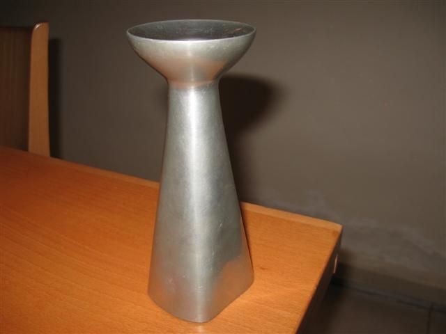 Vintage B M Norway Pewter Modern Design Candle Holder Candlestick