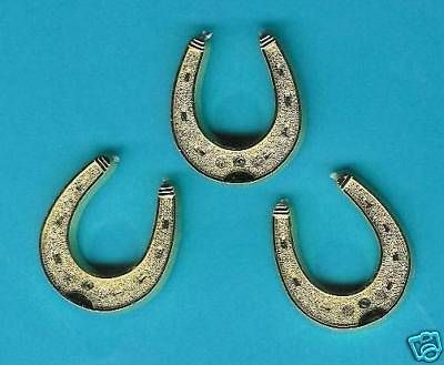 MEDIUM GOLD HORSESHOE (Pk of 20) CAKE DECORATION / WEDDING / CARD