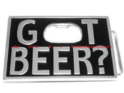 BBG0961S GOT BEER CAN TAB BOTTLE OPENER DRINK BLACK BELT BUCKLE