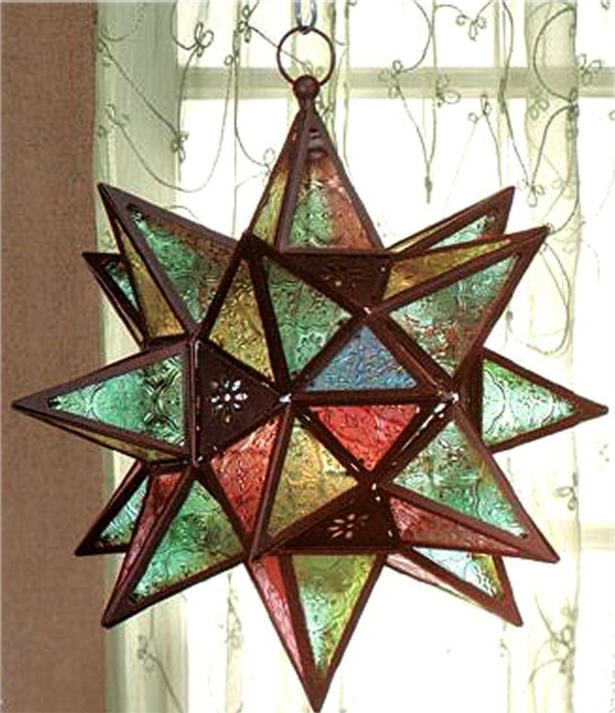 GORGEOUS MOROCCAN STAR CANDLE LANTERN**NIB