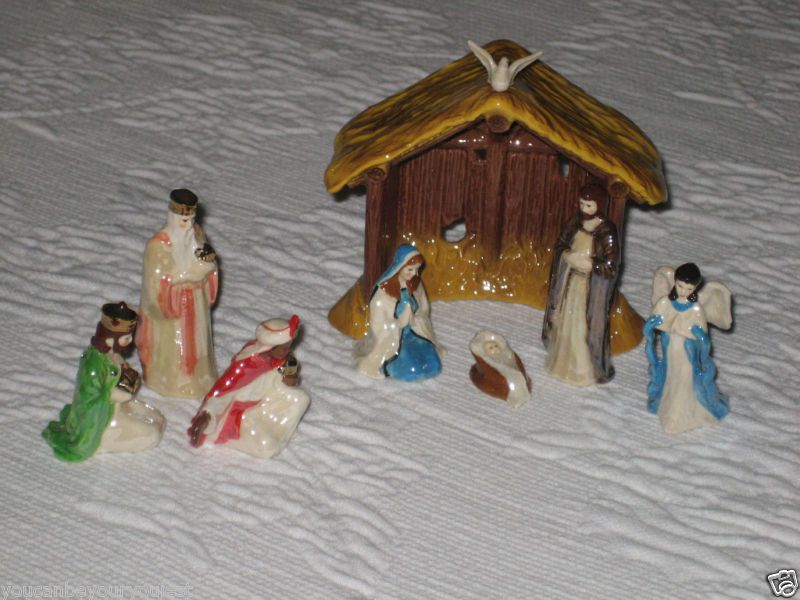 Hagen Renaker Porcelain Nativity Set 8 pieces