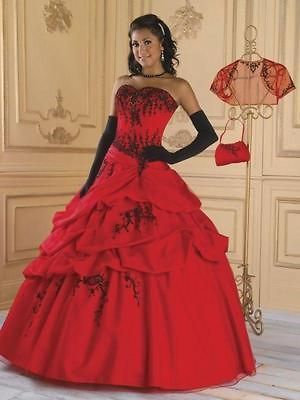 red and black bridesmaid dresses