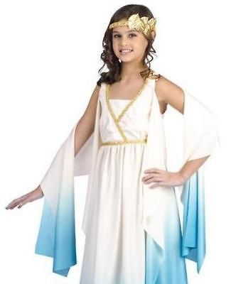 Kids Greek Goddess Blue Toga Roman Halloween Costume