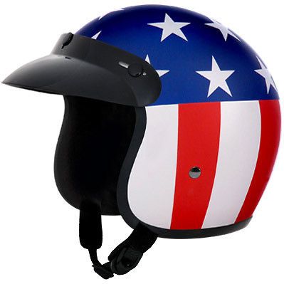 Captain America Daytona DOT Motorcycle Helmet OLD SCHOOL 3/4 NEW DC6CA