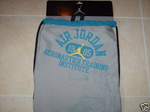 NIKE Air Jordan Drawstring Gym Sack Tote Bag Workout Exercise Black