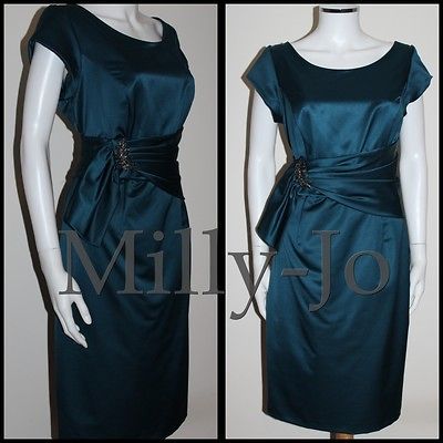 BNWT Blue Draped Cocktail Evening Wedding Cruise 1950 Style Dress 12