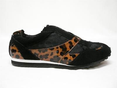 NIB COACH SIGNATURE RAFAELLA LEOPARD BLACK SPORTY TENNIS SHOES