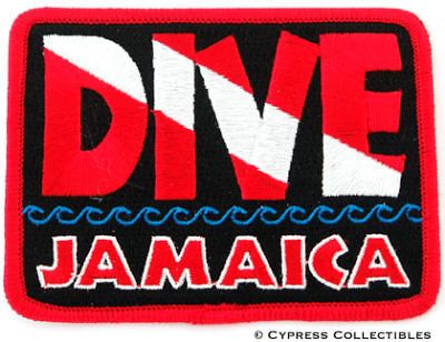DIVE JAMAICA   EMBROIDERED PATCH SCUBA DIVING FLAG LOGO