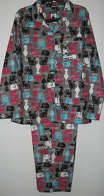 Joe Boxer Winter Flannel Cat Pajamas Womens Sizes S M L XL Nwt