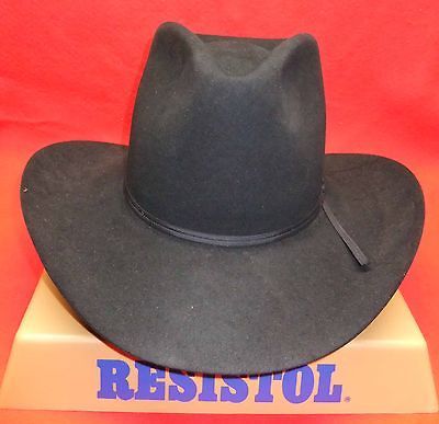 RESISTOL BLACK 4X BEAVER COWBOY HAT   SIZE 7