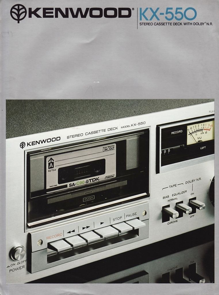 Kenwood KX 550 Original Cassette Deck Brochure