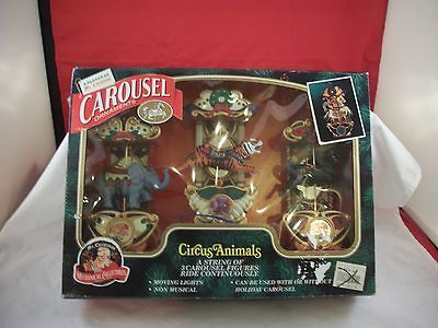 1993 Mr. Christmas Carousel Ornaments   Tiger, Horse, Elephant   Works