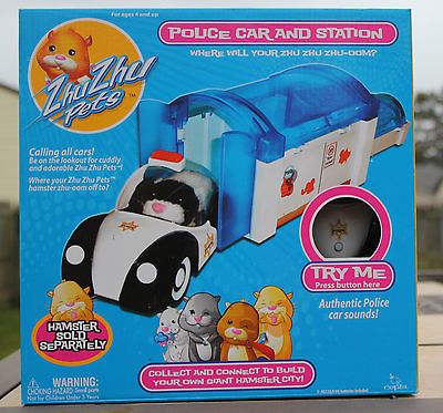 Zhu Zhu Pets Hamster Police Car & Station NIB