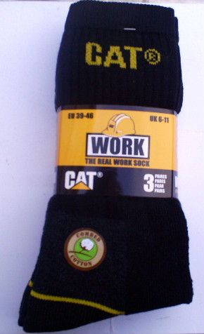 PAIRS CATERPILLAR CAT REAL WORK SOCKS TRUCKER BUILDER FARM HIKER