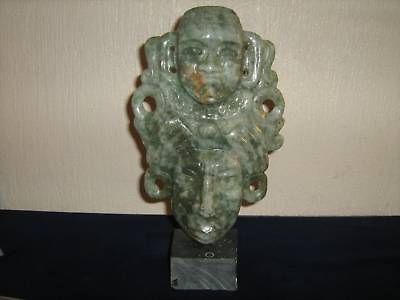 IXCHEL MAYAN GODDESS OF FERTILITY JADE & QUARTZ STATUE