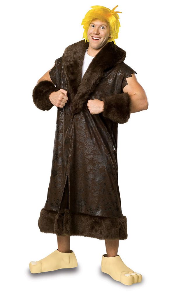 Mens Plus Size Barney Rubble Flintstones Caveman Halloween Costume