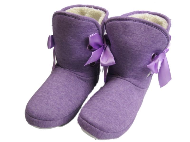 Ladies Slippers Boots   Lilac Ribbons   Size Small ( Aus sz 6   7