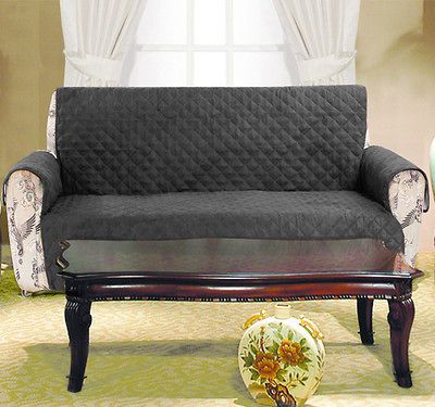 Piece Black Microfiber Sofa and Loveseat Protector