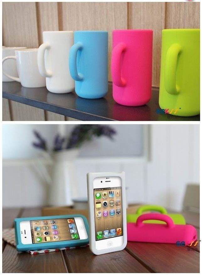 3D Mug Cup Stand Holder Design Silicone Rubber Cover Skin Case For